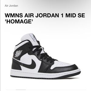 NIB. Size 7.5 US Women’s Nike Air Jordan 1 Mid ‘Homage’